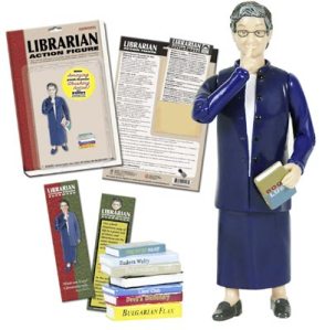 Librarian action figure with sushing motion. The Librarians at work hated it..stereotypical blah blah blah. But I just had to laugh.